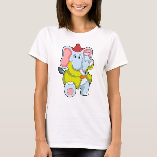 Olifant als brandweerman met Proboscis T-shirt (Voorkant)