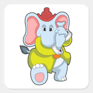 Olifant als brandweerman met Proboscis Vierkante Sticker