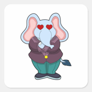 Olifant als Bruidegom met Pak.PNG Vierkante Sticker