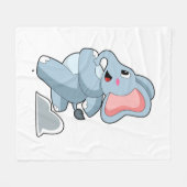 Olifant als hardloper fleece deken (Voorkant (Horizontaal))