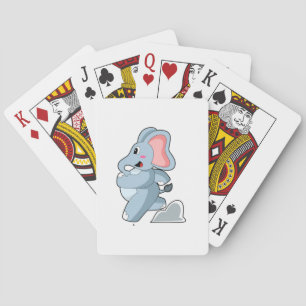 Olifant als hardloper pokerkaarten
