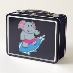 Olifant als surfer met surfplank
