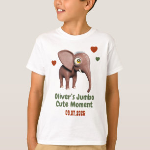 Olifant Baby Aangepaste Naam Datum Mooie Moment T-shirt
