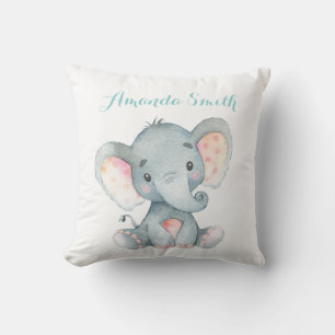 Olifant Baby Aqua Teal Turquoise Kussen