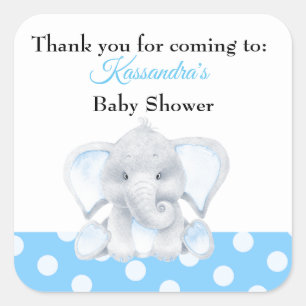 Olifant Baby Boy Dank je Baby shower Sticker