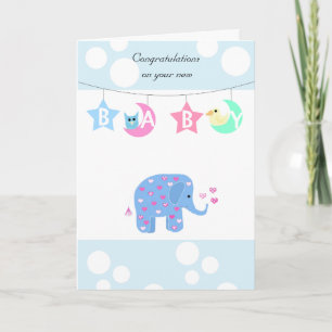 Olifant Baby Felicitaties Kaart