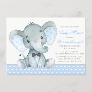 Olifant Baby Jongen Shower Uitnodigingen