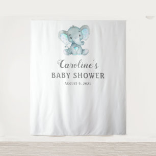 Olifant Baby Shower Achtergrond, Fotohokje Prop Wandkleed