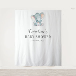 Olifant Baby Shower Achtergrond, Fotohokje Prop Wandkleed