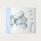 Olifant Baby Shower Achtergrond Wandkleed (Voorkant (horizontaal))