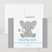 Olifant Baby shower Bedankt Opmerking Polka Dots Briefkaart (Voorkant / Achterkant)