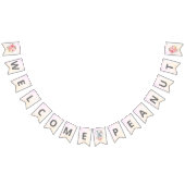 Olifant Baby shower Boho Chic koraal Welkom Vlaggetjes (Alle)