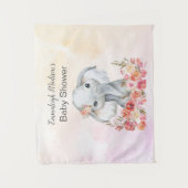 Olifant Baby Shower Boho Chic Wandkleed (Voorkant)