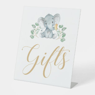 Olifant Baby shower Cadeaubord Reclamebord Met Voetstuk