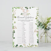Olifant Baby shower Dier Gestation Spel (Staand voorkant)