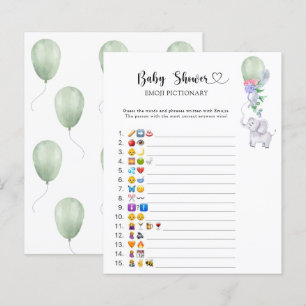 Olifant baby shower emoji pictionary spel