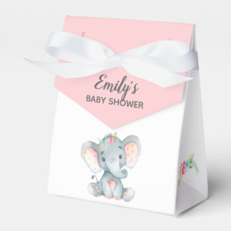 Olifant Baby shower Favor Box (Meisje) Bedankdoosjes
