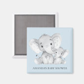 Olifant Baby shower Favor Magnet Magneet (Voorkant / Achterkant)