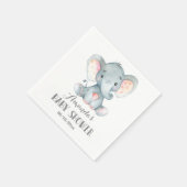 Olifant Baby shower grijze servetten (Hoek)