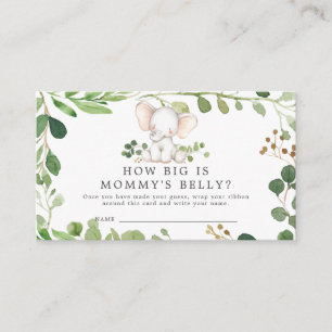 Olifant Baby shower Hoe groot is mama's buik Kaart