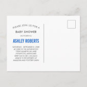 Olifant Baby shower Invitation Briefkaart, blauw Uitnodiging Briefkaart (Achterkant)