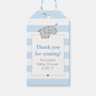 Olifant Baby shower Label - Jongen Cadeaulabel