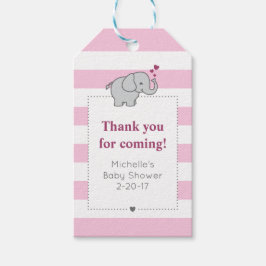 Olifant Baby shower Label - Meisje Cadeaulabel