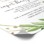 Olifant Baby shower luier gedachten teken Poster (Hoek)