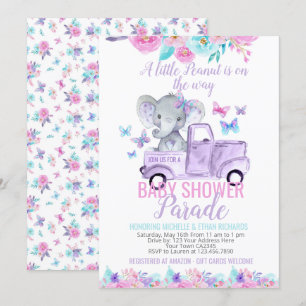 Olifant Baby shower Parade Kaart