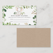 Olifant Baby shower raden hoeveel luiers Informatiekaartje (Voorkant / Achterkant)