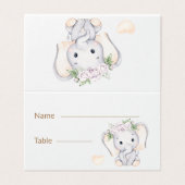 Olifant Baby Shower Tafelkaartjes Kaart (Buitenkant ongevouwen)