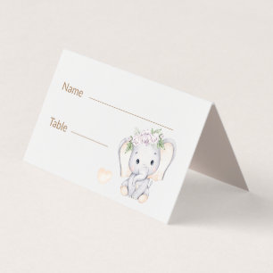 Olifant Baby Shower Tafelkaartjes Kaart