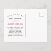 Olifant Baby shower Uitnodiging Briefkaart, Roze (Achterkant)