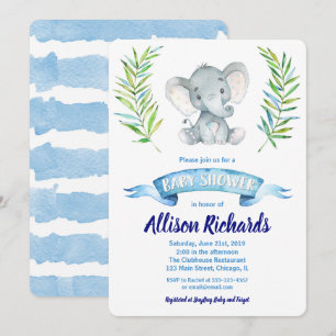 Olifant baby shower uitnodiging voor waterverf