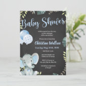 Olifant Baby Shower Uitnodigingen voor jongens (Staand voorkant)