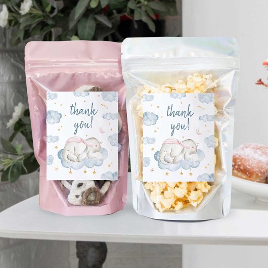 Olifant Baby shower voedsel snack labels Wijn Etiket