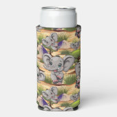 Olifant Baby springt vrolijk in Afrikaanse savanne (Seltzer Voorkant)