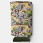 Olifant Baby springt vrolijk in Afrikaanse savanne (Achterkant)