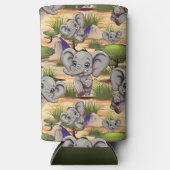 Olifant Baby springt vrolijk in Afrikaanse savanne (Voorkant)