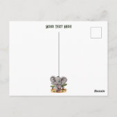 Olifant Baby springt vrolijk in Afrikaanse savanne Briefkaart (Achterkant)