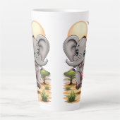 Olifant Baby springt vrolijk in Afrikaanse savanne Latte Mok (Voorkant)