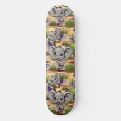 Olifant Baby springt vrolijk in Afrikaanse savanne Skateboard (Voorkant)