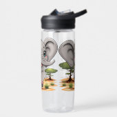 Olifant Baby springt vrolijk in Afrikaanse savanne Waterfles (Links)