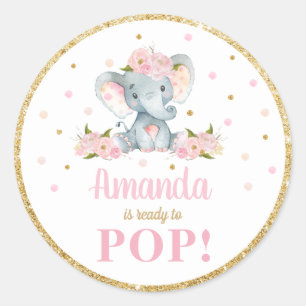Olifant Babyfeest Favoriet Die Gaat Ontploffen Ronde Sticker