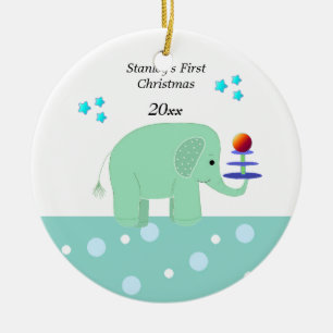 Olifant Baby's eerste kerstfeest Keramisch Ornament
