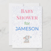 Olifant Babyshower Uitnodiging Aangepaste Naam (Voorkant)