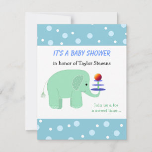 Olifant Balansact Baby Shower Kaart