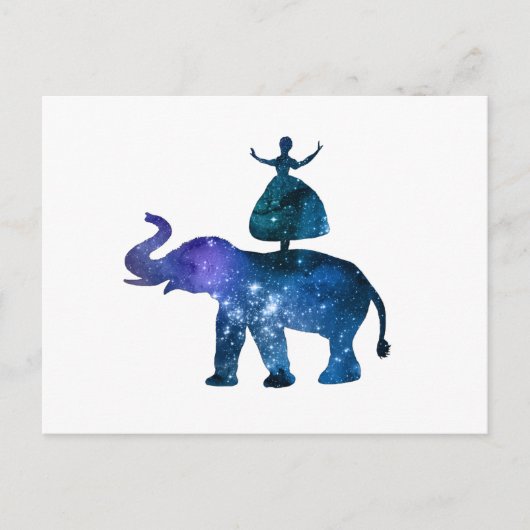 olifant ballerina art briefkaart (Voorkant)