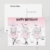 Olifant Ballerina Dansrecital Briefkaart (Voorkant / Achterkant)