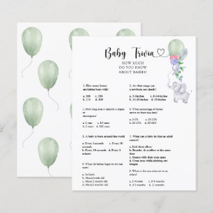 Olifant & Ballon -Baby Trivia Baby showers wild